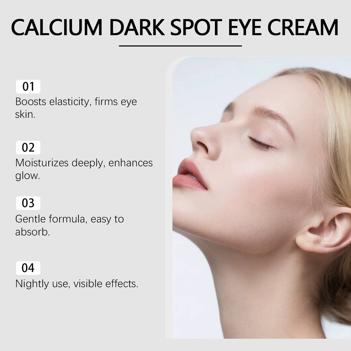 Calcium Eye Cream Firming Elastin Moisturizer Brightening under Eye Treatment Volume Skin Care Revitalizing Mineral Balm Korean