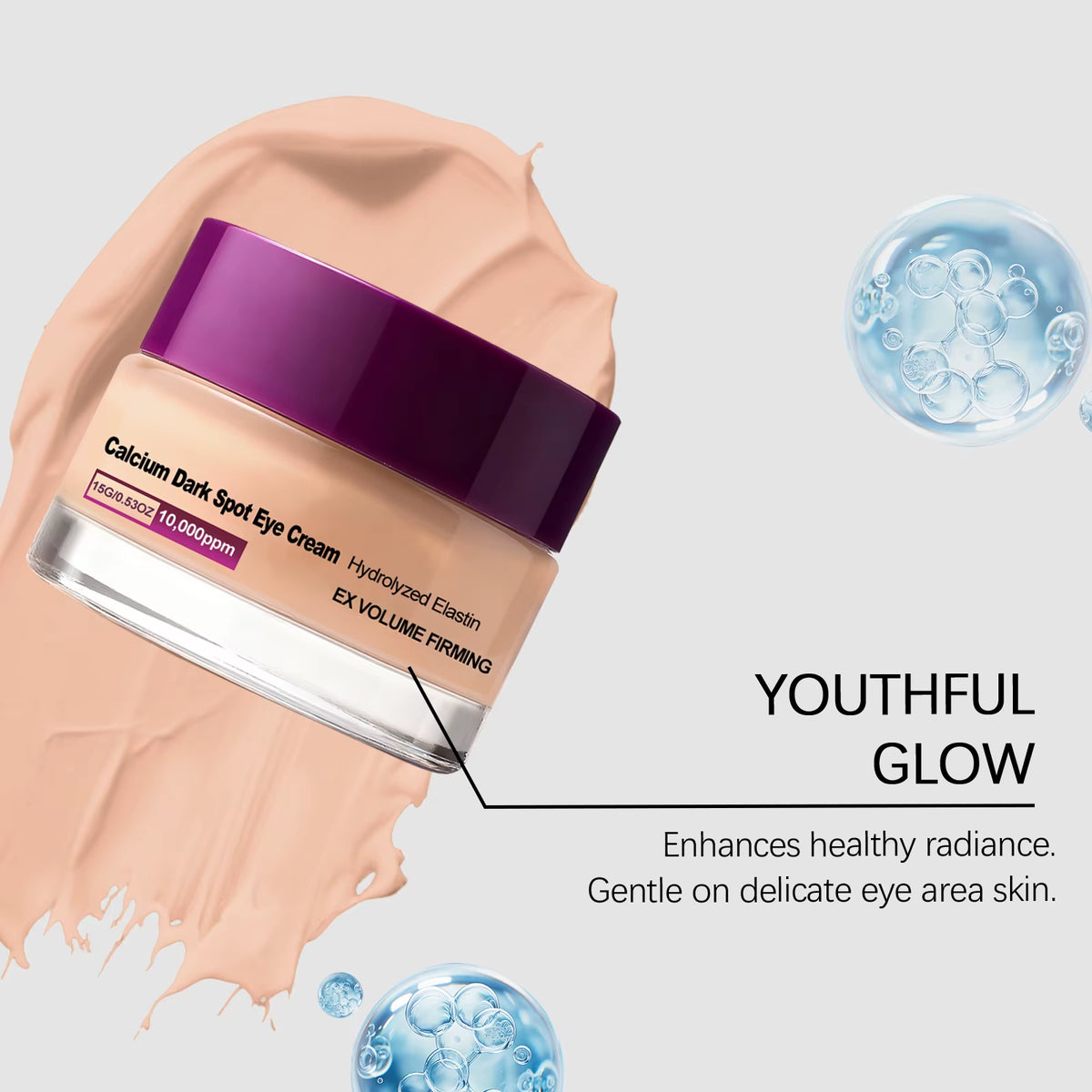 Calcium Eye Cream Firming Elastin Moisturizer Brightening under Eye Treatment Volume Skin Care Revitalizing Mineral Balm Korean