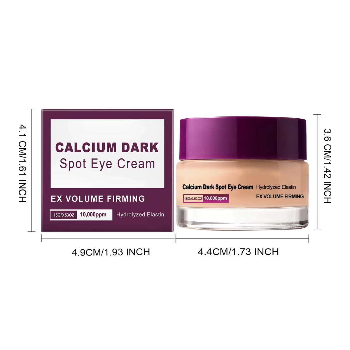 Calcium Eye Cream Firming Elastin Moisturizer Brightening under Eye Treatment Volume Skin Care Revitalizing Mineral Balm Korean