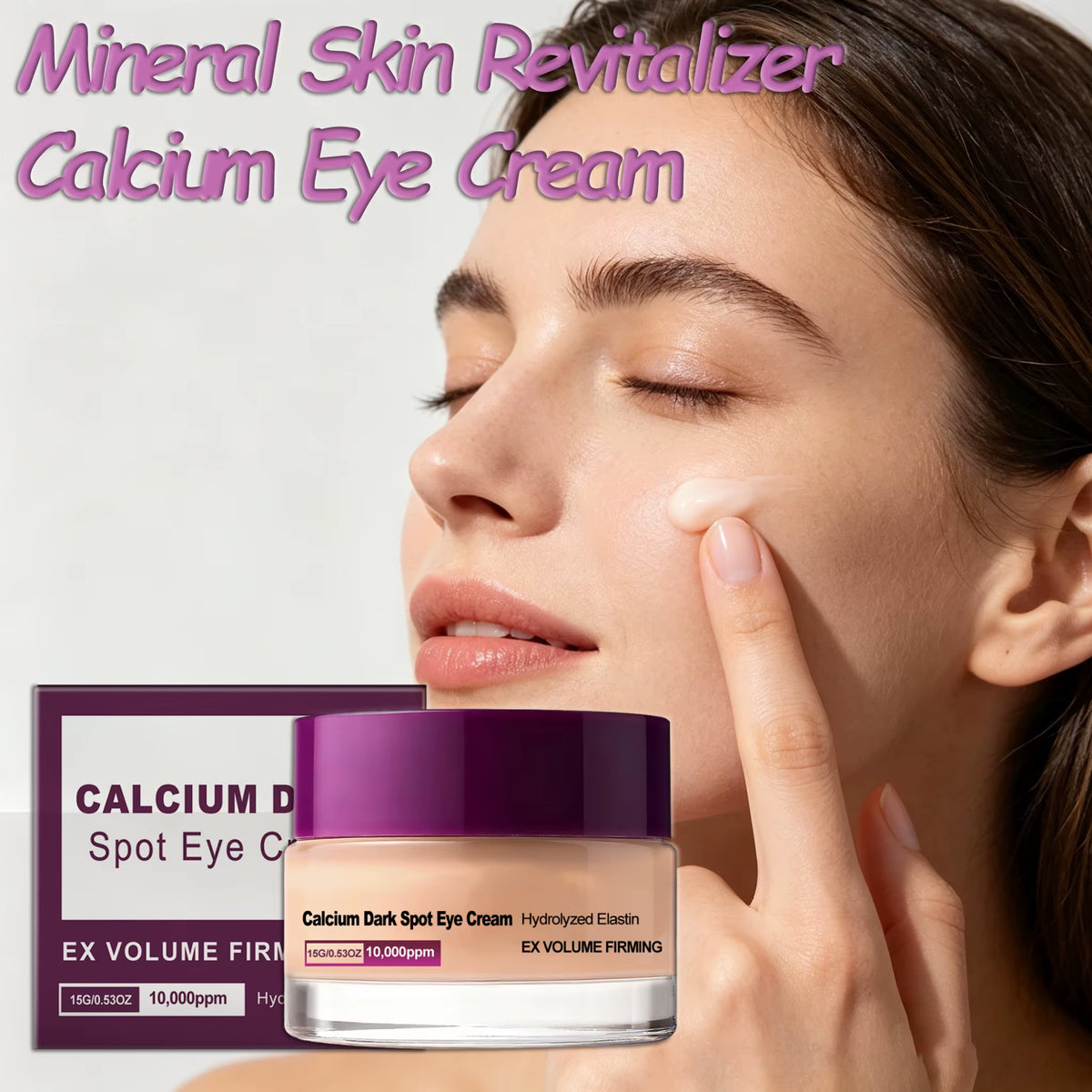 Calcium Eye Cream Firming Elastin Moisturizer Brightening under Eye Treatment Volume Skin Care Revitalizing Mineral Balm Korean